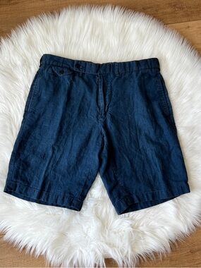 Polo Ralph Lauren Men's Bradbury Fit Navy Blue Linen Shorts Size 34